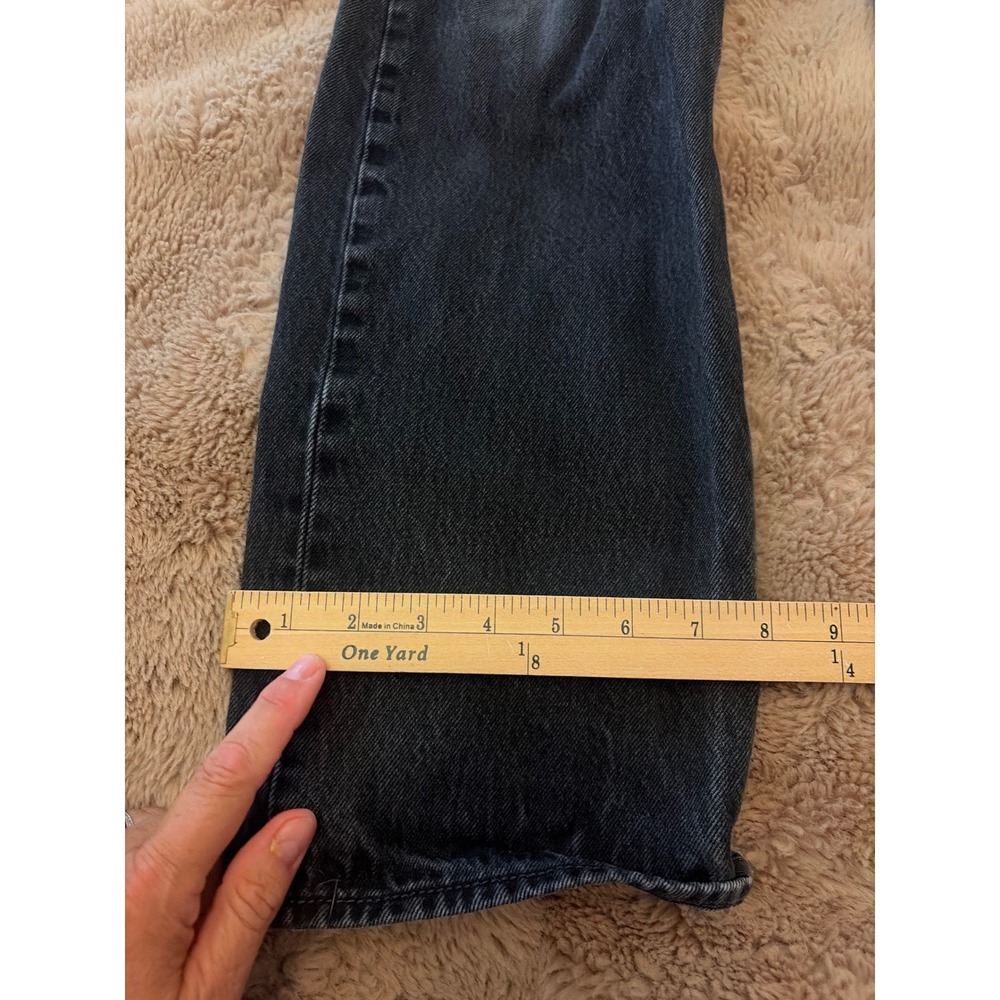 Levis 501 Original Fit Mens Black Faded Straight Leg Button Fly Jeans 34x30 - Picture 9 of 12